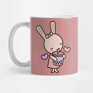 Cute Boba Bunny Sipping Bubble Tea Mug